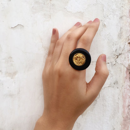 Black Onyx Mesh Ring