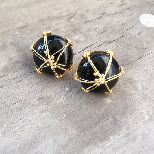 Black Onyx Mesh Studs