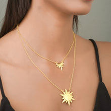 Load image into Gallery viewer, Double Layered Sun Necklace