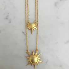 Load image into Gallery viewer, Double Layered Sun Necklace