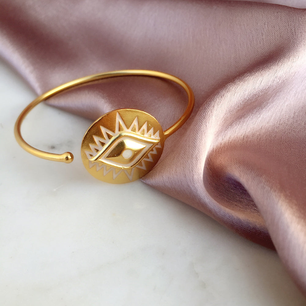 Enamel Evil Eye Bangle