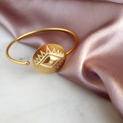 Enamel Evil Eye Bangle