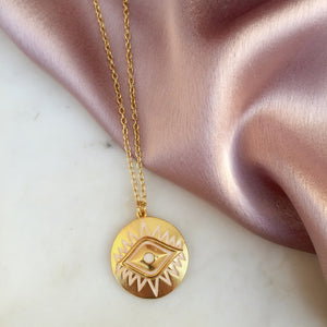 Enamel Evil Eye Necklace