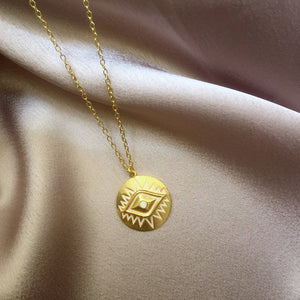 Enamel Evil Eye Necklace