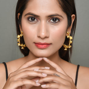 Floral Small Pearl Hoops