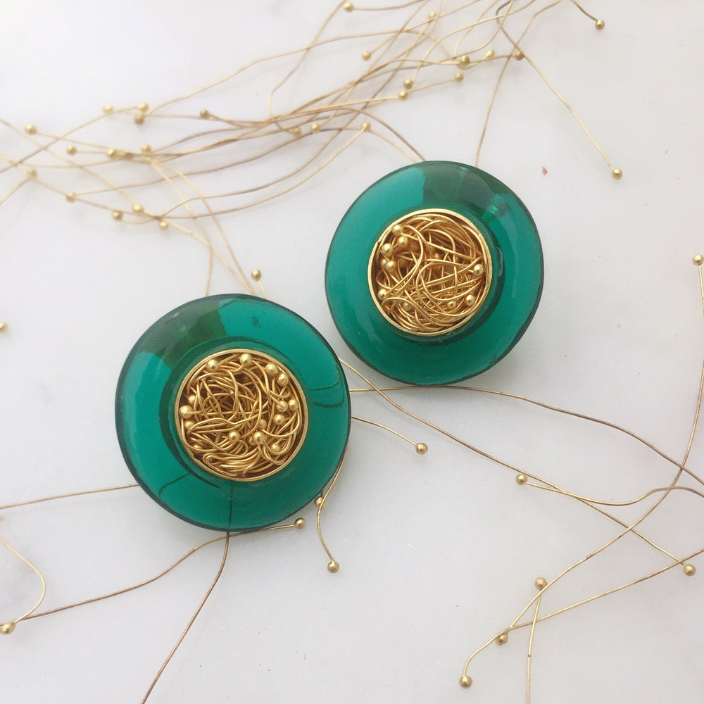 Green Onyx Mesh Earrings