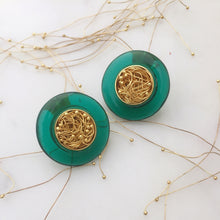 Load image into Gallery viewer, Green Onyx Mesh Earrings