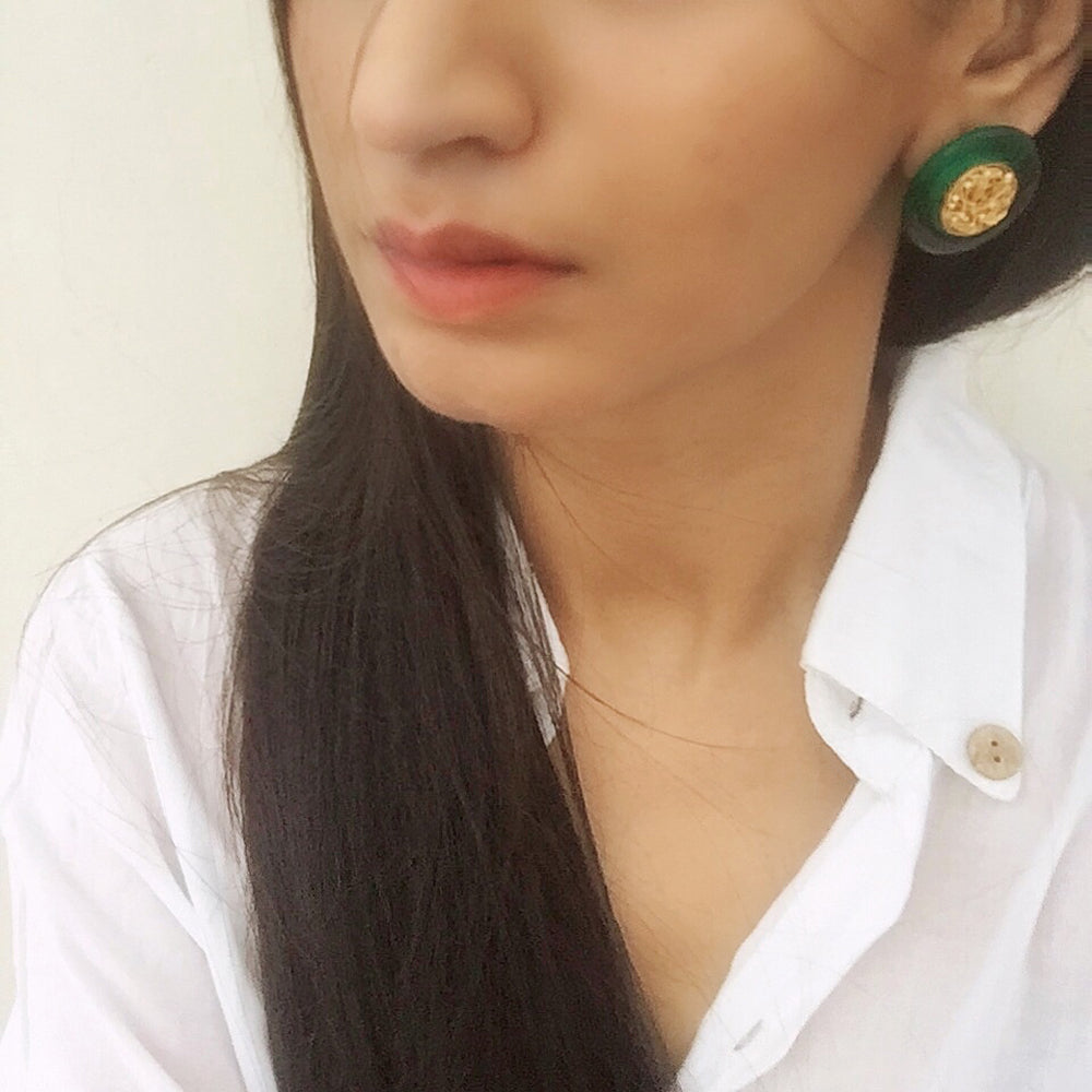 Green Onyx Mesh Earrings