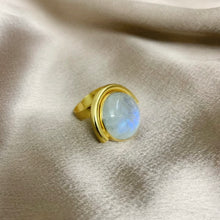 Load image into Gallery viewer, Half Moonstone Big Ring
