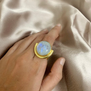 Half Moonstone Big Ring