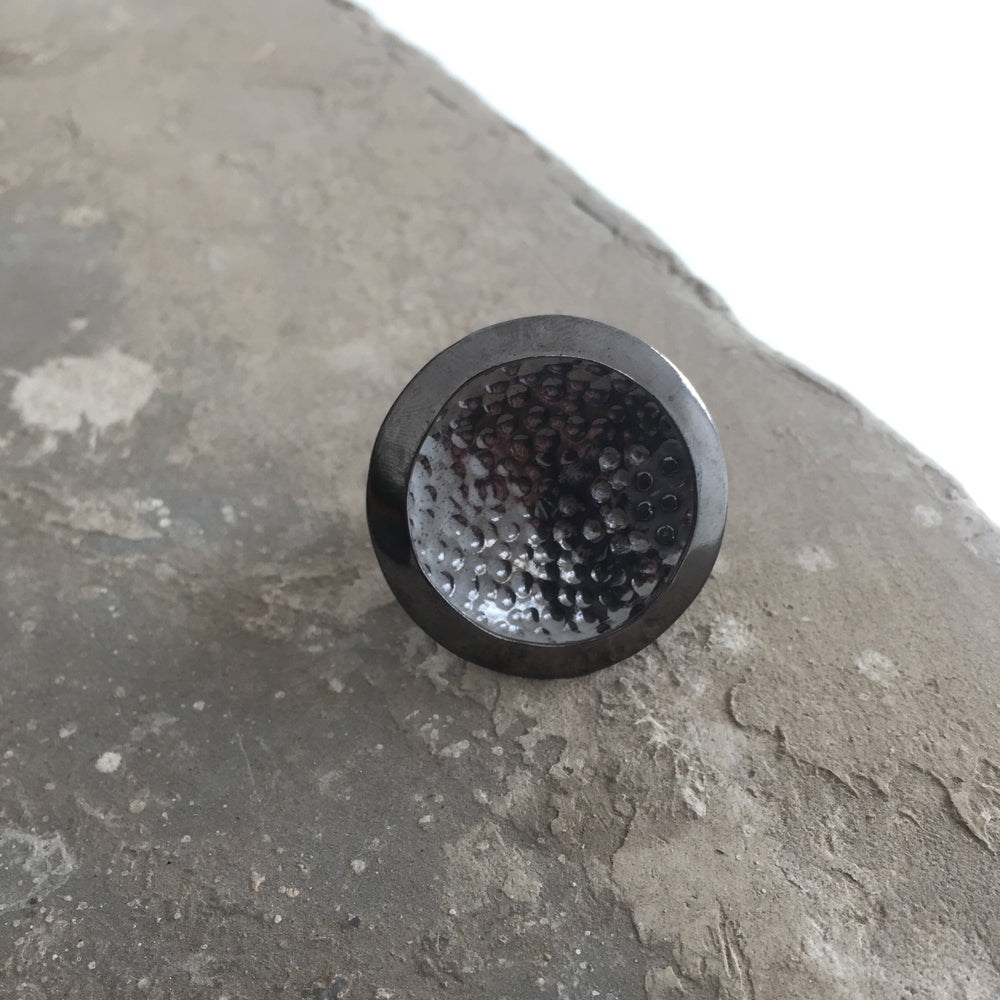 Black Hammered Ring
