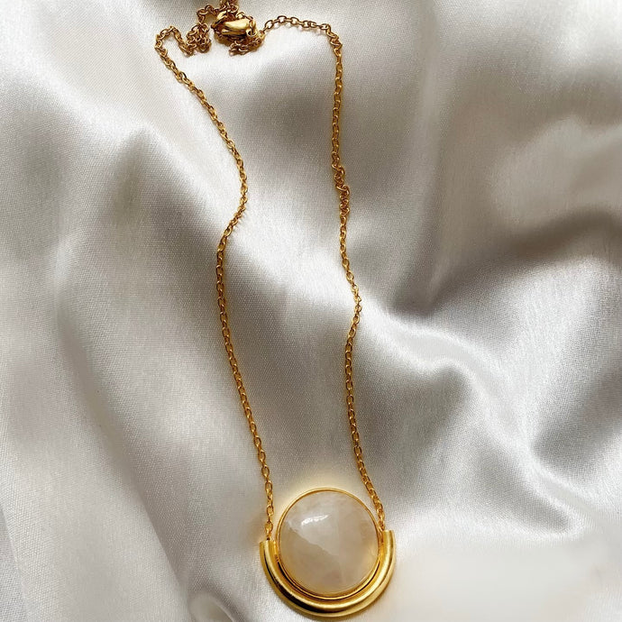 Half Moonstone Necklace