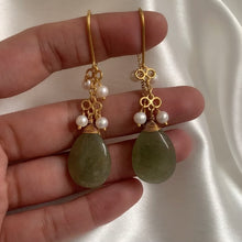 Load image into Gallery viewer, Green Aventurine Threader Earring