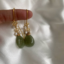 Load image into Gallery viewer, Green Aventurine Threader Earring