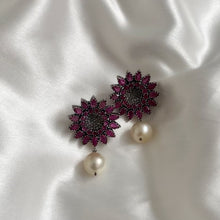 Load image into Gallery viewer, Ruby &amp; Diamond Studs