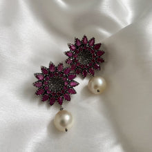 Load image into Gallery viewer, Ruby &amp; Diamond Studs