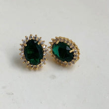 Load image into Gallery viewer, Emerald Studs