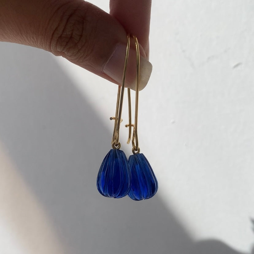 Blue Kharbooja Drop Earrings