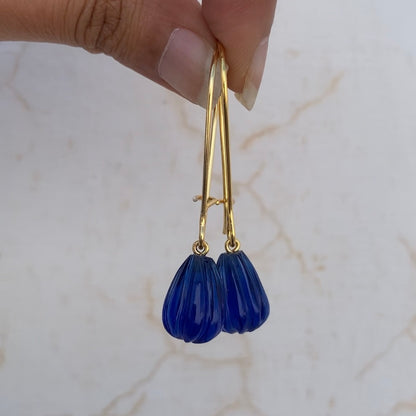 Blue Kharbooja Drop Earrings