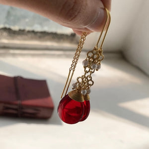 Corundum Threader Earrings