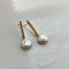 Load image into Gallery viewer, Pearl Bar Earrings
