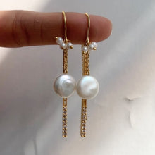 Load image into Gallery viewer, Pearl Bar Threader Earrings