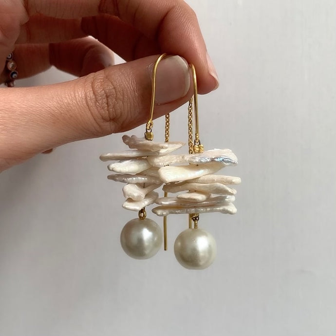 Mismatched Pearl Threader Earrings