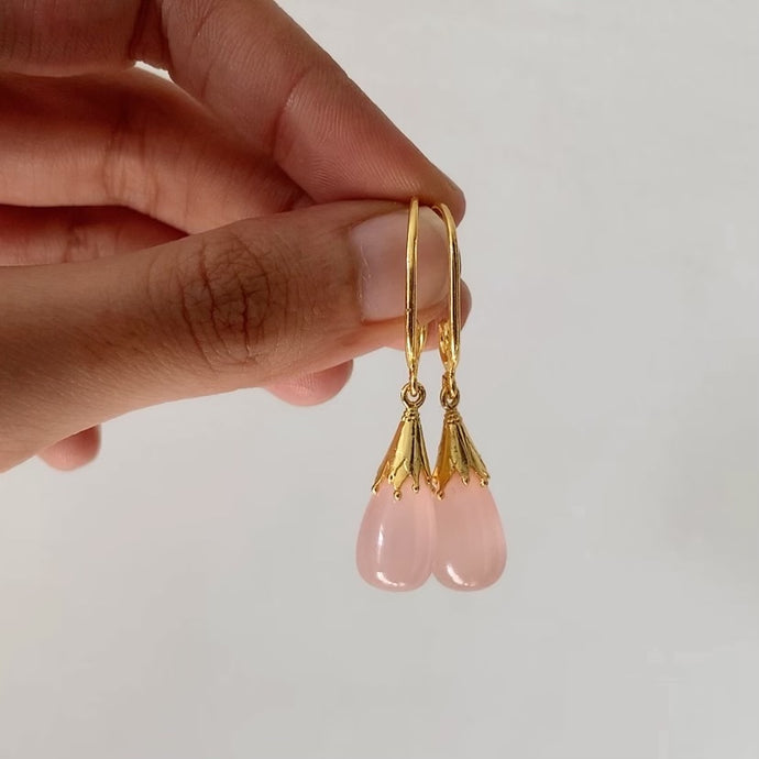 Rose Quartz Drop Earrings