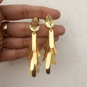 Leafy Earrings (Amethyst, Lemon Quartz, Smokey Quartz & Tanzanite)