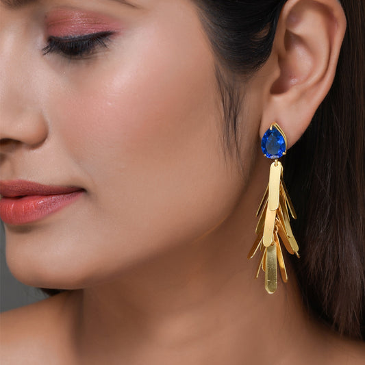 Leafy Earrings (Amethyst, Lemon Quartz, Smokey Quartz & Tanzanite)