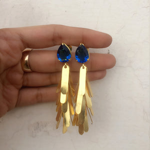 Leafy Earrings (Amethyst, Lemon Quartz, Smokey Quartz & Tanzanite)