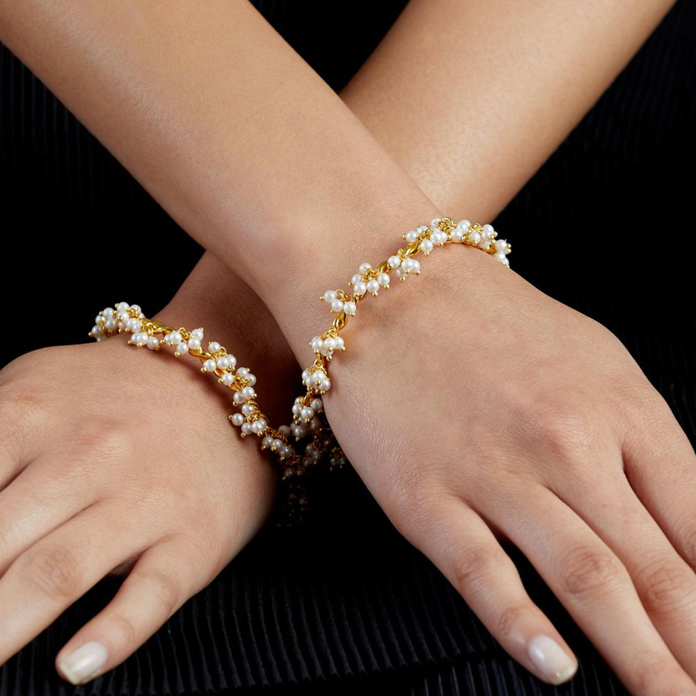 Pearl Cluster Bangles (Set of 2)