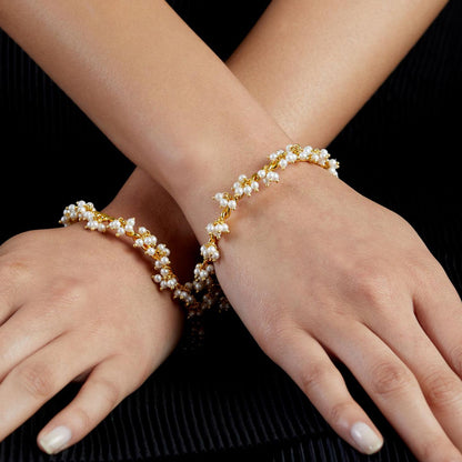 Pearl Cluster Bangles (Set of 2)