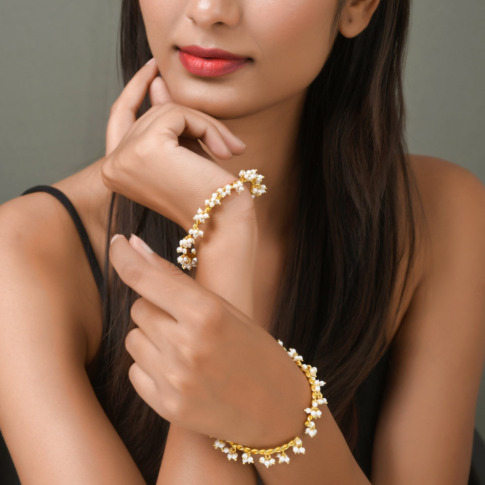 Pearl Cluster Bangles (Set of 2)