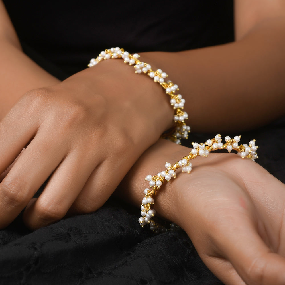 Pearl Cluster Bangles (Set of 2)