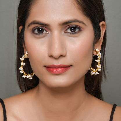 Pearl Cluster Hoops