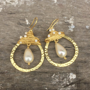 Pearl Drop Wired Earrings