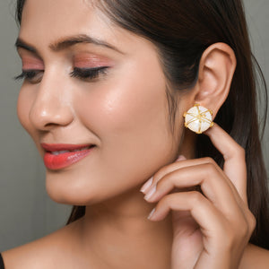 Rainbow Moonstone Mesh Studs