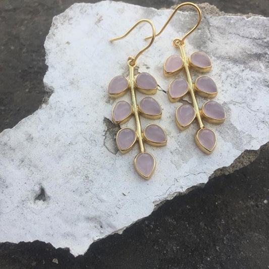 Rose Quartz Petal Earrings