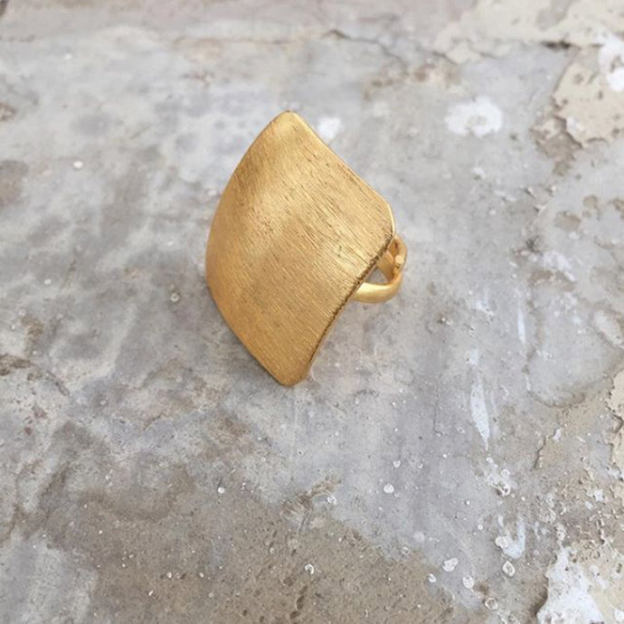 Textured Block Ring